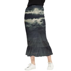 Dark Night Landscape Scene Maxi Fishtail Chiffon Skirt by dflcprintsclothing