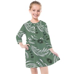 Folk Flowers Pattern Floral Surface Design Seamless Pattern Kids  Quarter Sleeve Shirt Dress by Eskimos