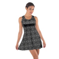 Black Petal Pattern Cotton Racerback Dress by themeaniestore