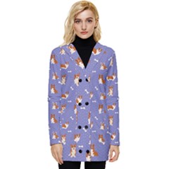 Cute Corgi Dogs Button Up Hooded Coat  by SychEva