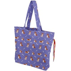 Cute Corgi Dogs Drawstring Tote Bag by SychEva