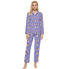 Cute Corgi Dogs Womens  Long Sleeve Pocket Pajamas Set by SychEva