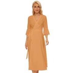 Color Sandy Brown Midsummer Wrap Dress