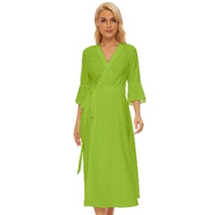 Color Yellow Green Midsummer Wrap Dress