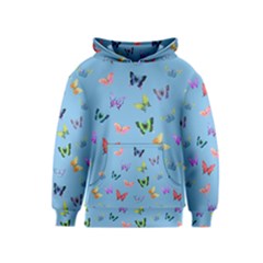 Multicolored Butterflies Whirl Kids  Pullover Hoodie by SychEva
