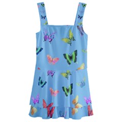 Multicolored Butterflies Whirl Kids  Layered Skirt Swimsuit by SychEva