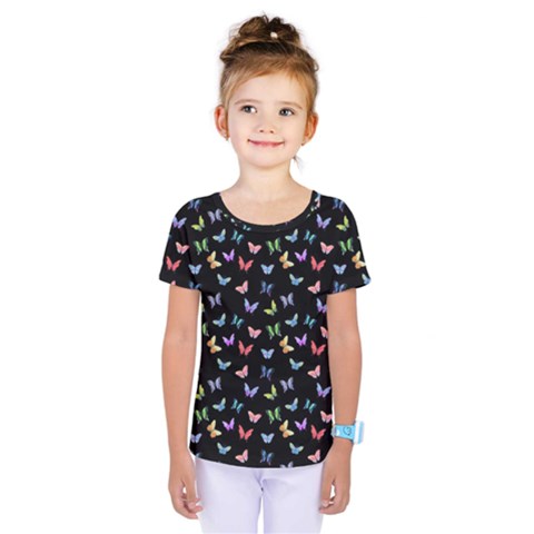 Bright And Beautiful Butterflies Kids  One Piece Tee by SychEva