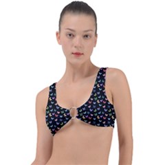 Bright And Beautiful Butterflies Ring Detail Bikini Top by SychEva