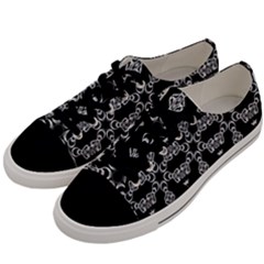 Black White Vortex Women s Low Top Canvas Sneakers by themeaniestore