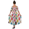 Delicious Multicolored Donuts On White Background Shoulder Straps Boho Maxi Dress  View2