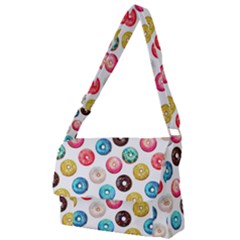 Delicious Multicolored Donuts On White Background Full Print Messenger Bag (l) by SychEva