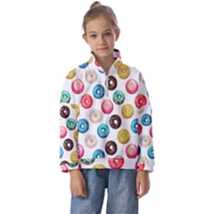 Delicious Multicolored Donuts On White Background Kids  Half Zip Hoodie by SychEva