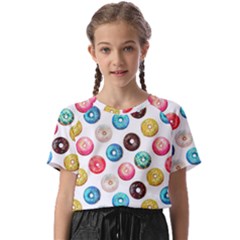 Delicious Multicolored Donuts On White Background Kids  Basic Tee by SychEva