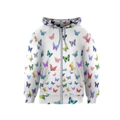 Cute Bright Butterflies Hover In The Air Kids  Zipper Hoodie by SychEva