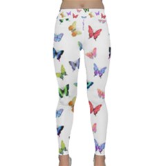 Cute Bright Butterflies Hover In The Air Classic Yoga Leggings by SychEva