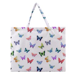 Cute Bright Butterflies Hover In The Air Zipper Large Tote Bag by SychEva