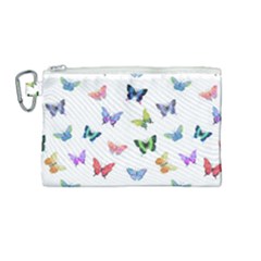 Cute Bright Butterflies Hover In The Air Canvas Cosmetic Bag (medium) by SychEva