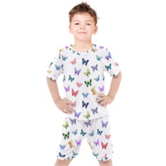 Cute Bright Butterflies Hover In The Air Kids  Tee And Shorts Set by SychEva