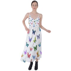 Cute Bright Butterflies Hover In The Air Tie Back Maxi Dress by SychEva