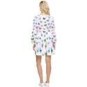 Cute Bright Butterflies Hover In The Air Tiered Long Sleeve Mini Dress View2