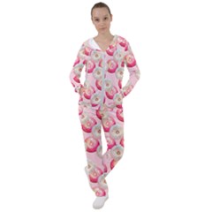 Pink And White Donuts Women s Tracksuit by SychEva