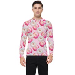 Pink And White Donuts Men s Long Sleeve Rash Guard by SychEva