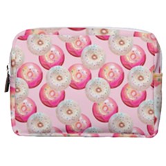 Pink And White Donuts Make Up Pouch (medium) by SychEva