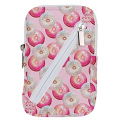 Pink And White Donuts Belt Pouch Bag (small) by SychEva