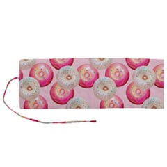 Pink And White Donuts Roll Up Canvas Pencil Holder (m) by SychEva