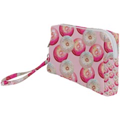 Pink And White Donuts Wristlet Pouch Bag (small) by SychEva