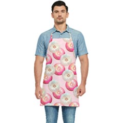 Pink And White Donuts Kitchen Apron by SychEva