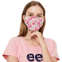 Pink And White Donuts Fitted Cloth Face Mask (adult) by SychEva