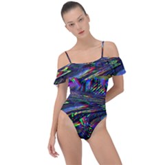 Unadjusted Tv Screen Frill Detail One Piece Swimsuit