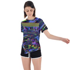 Unadjusted Tv Screen Asymmetrical Short Sleeve Sports Tee by MRNStudios