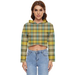 Retro Mod Mad Plaid Women s Lightweight Cropped Hoodie by themeaniestore