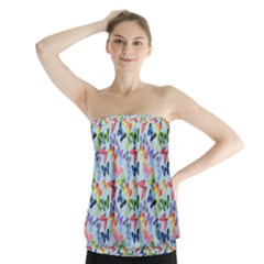 Beautiful Bright Butterflies Are Flying Strapless Top by SychEva
