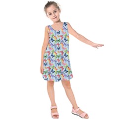 Beautiful Bright Butterflies Are Flying Kids  Sleeveless Dress by SychEva