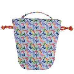 Beautiful Bright Butterflies Are Flying Drawstring Bucket Bag by SychEva