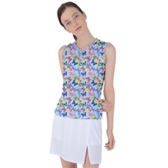 Beautiful Bright Butterflies Are Flying Women s Sleeveless Sports Top by SychEva