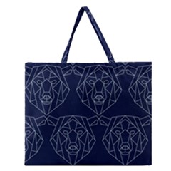 Polygonal Bear Pattern Design Zipper Large Tote Bag