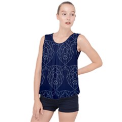 Polygonal Bear Pattern Design Bubble Hem Chiffon Tank Top