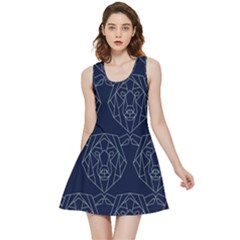 Polygonal Bear Pattern Design Inside Out Reversible Sleeveless Dress