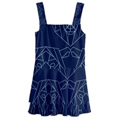 Polygonal Bear Pattern Design Kids  Layered Skirt Swimsuit