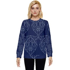 Polygonal Bear Pattern Design Hidden Pocket Sweatshirt