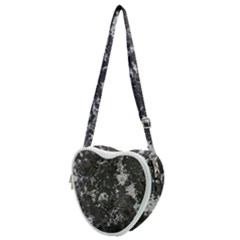 Dark Marble Camouflage Texture Print Heart Shoulder Bag