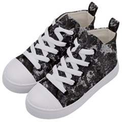 Dark Marble Camouflage Texture Print Kids  Mid-top Canvas Sneakers by dflcprintsclothing