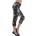 Dark Marble Camouflage Texture Print Lightweight Velour Capri Leggings  View4