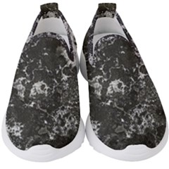 Dark Marble Camouflage Texture Print Kids  Slip On Sneakers by dflcprintsclothing