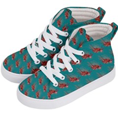 Lionfish On  Teal Kids  Hi-top Skate Sneakers by SeaworthyClothing