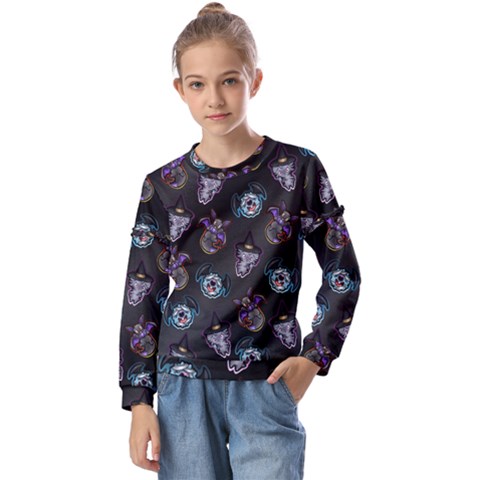 Halloween Fun! Kids  Long Sleeve Tee With Frill  by Mezalola